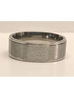 New Mens Silver Stainless Steel Wedding Band Ring Plus Size 11 Brushed Finish